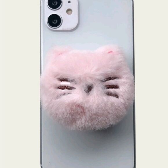 Fluffy Cat Phone Grip - Picture 3 of 6
